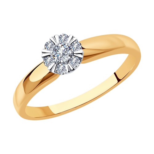 Кольцо, золото, бриллиант, 1012136